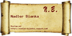 Nadler Bianka névjegykártya